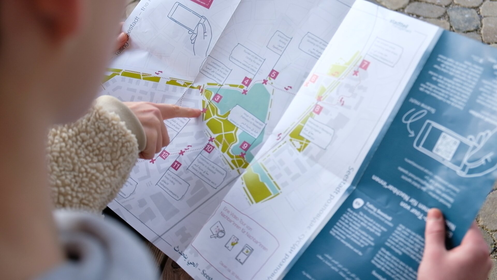 Ein Tourplan der Tour Seestadt Erzählen