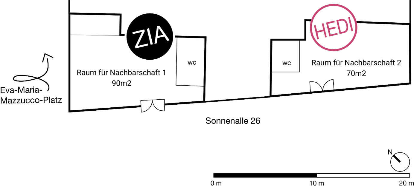 Pläne der Räume für Nachbarschaft