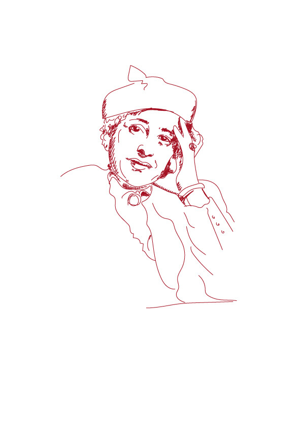 Gezeichnetes Portrait von Hannah Arendt