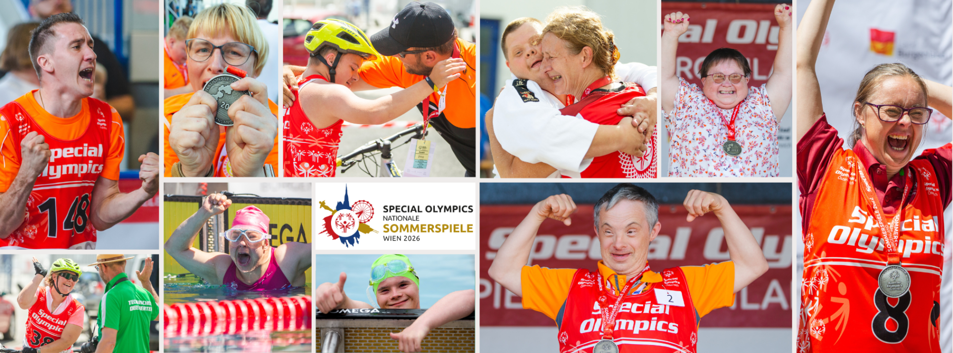 Collage mit Bildern von den Special Olympics