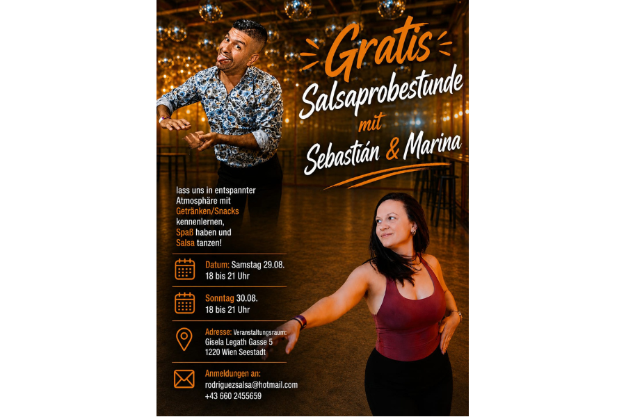 Plakat Bewerbung Salsa Gratis Schnupperstunde