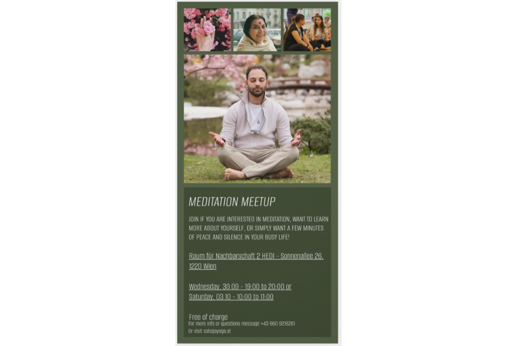 Informationszettel für Meditation