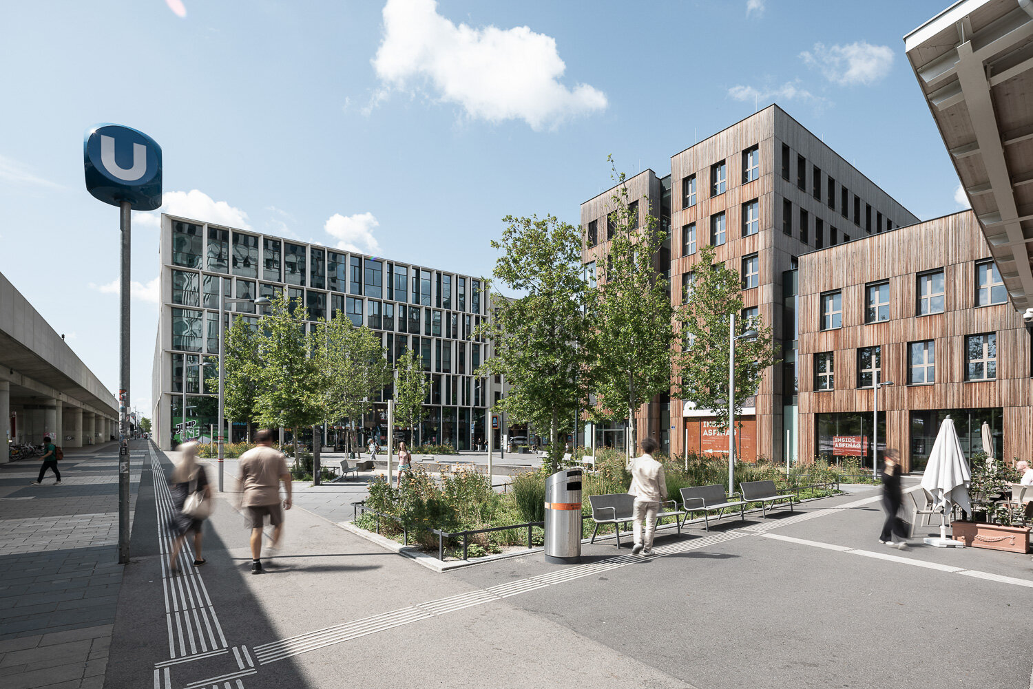 U2 Station Seestadt im Seeparkquartier mit der U2 vom Karlplatz direkt ins Zentrum der Seestadt