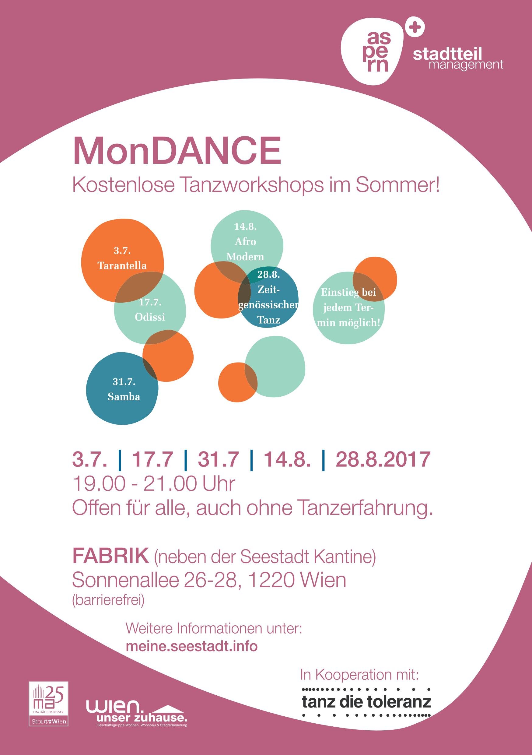 MonDANCE - kostenlose Tanzworkshops