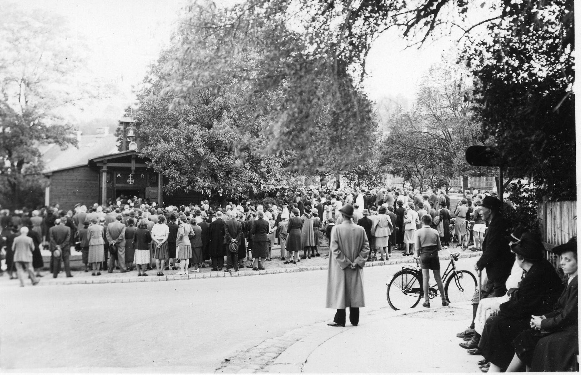 Notkirche in Glanzing 1947
