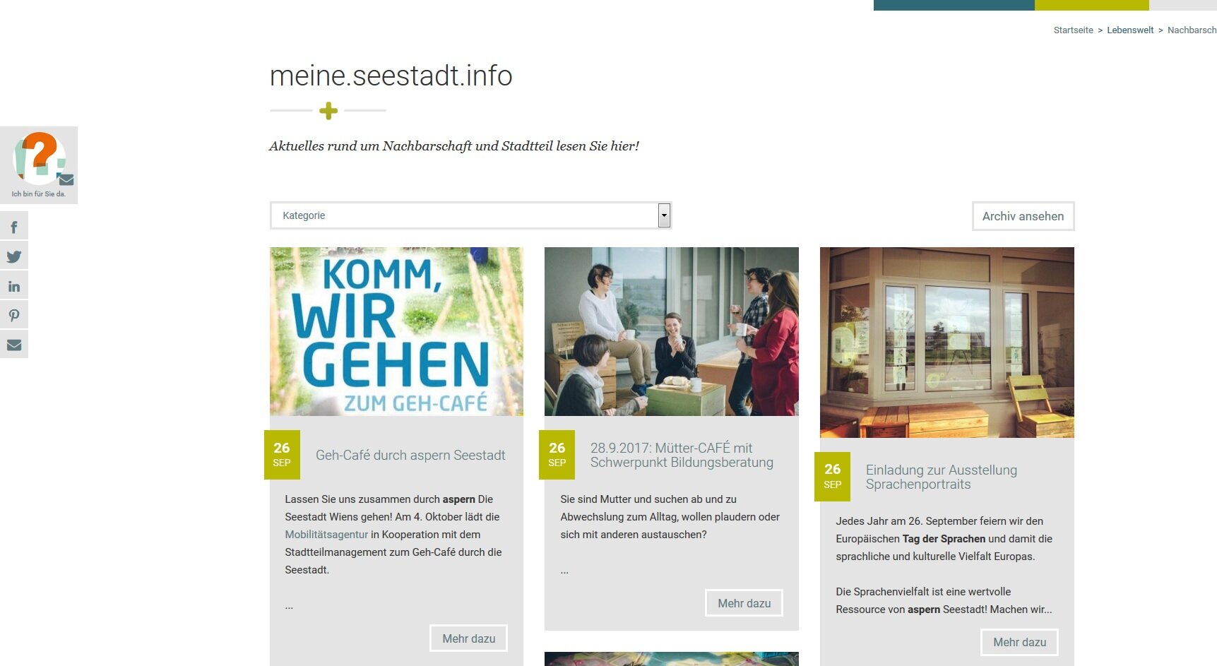 Titelbild des Stadtteilblogs meine.seestadt.info