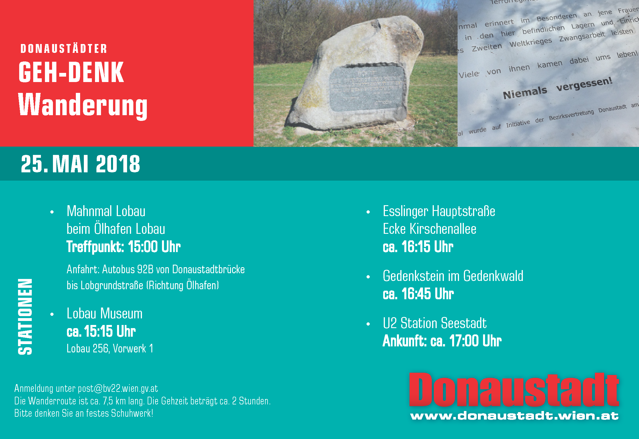 Einladung zur Donaustädter GEH-DENK-Wanderung