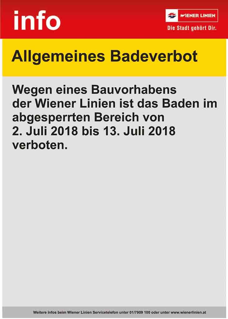 Eingeschränkte Bademöglichkeit am See