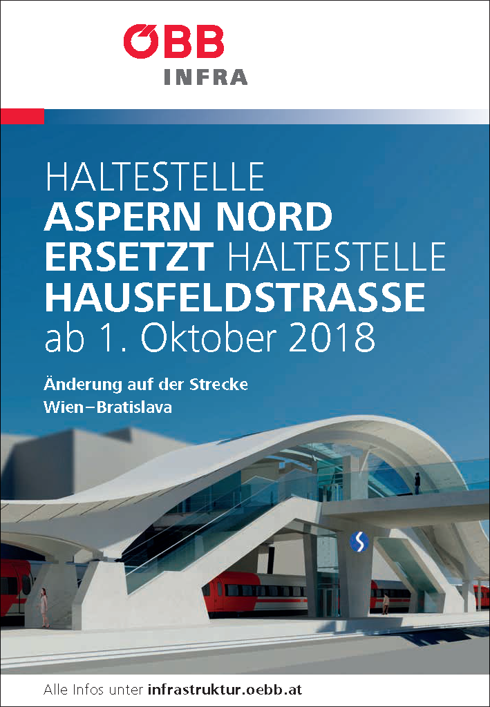 ÖBB-Werbung GmbH im Auftrag der ÖBB-Infrastruktur AG, Medieninhaber:
ÖBB-Infrastruktur AG, Wien, Prod-Nr.: 117018-1241. Fotos/Grafiken: Zechner & Zechner
ZT GmbH. Alle Angaben ohne Gewähr, Satz- und Druckfehler vorbehalten. Stand: 09/2018