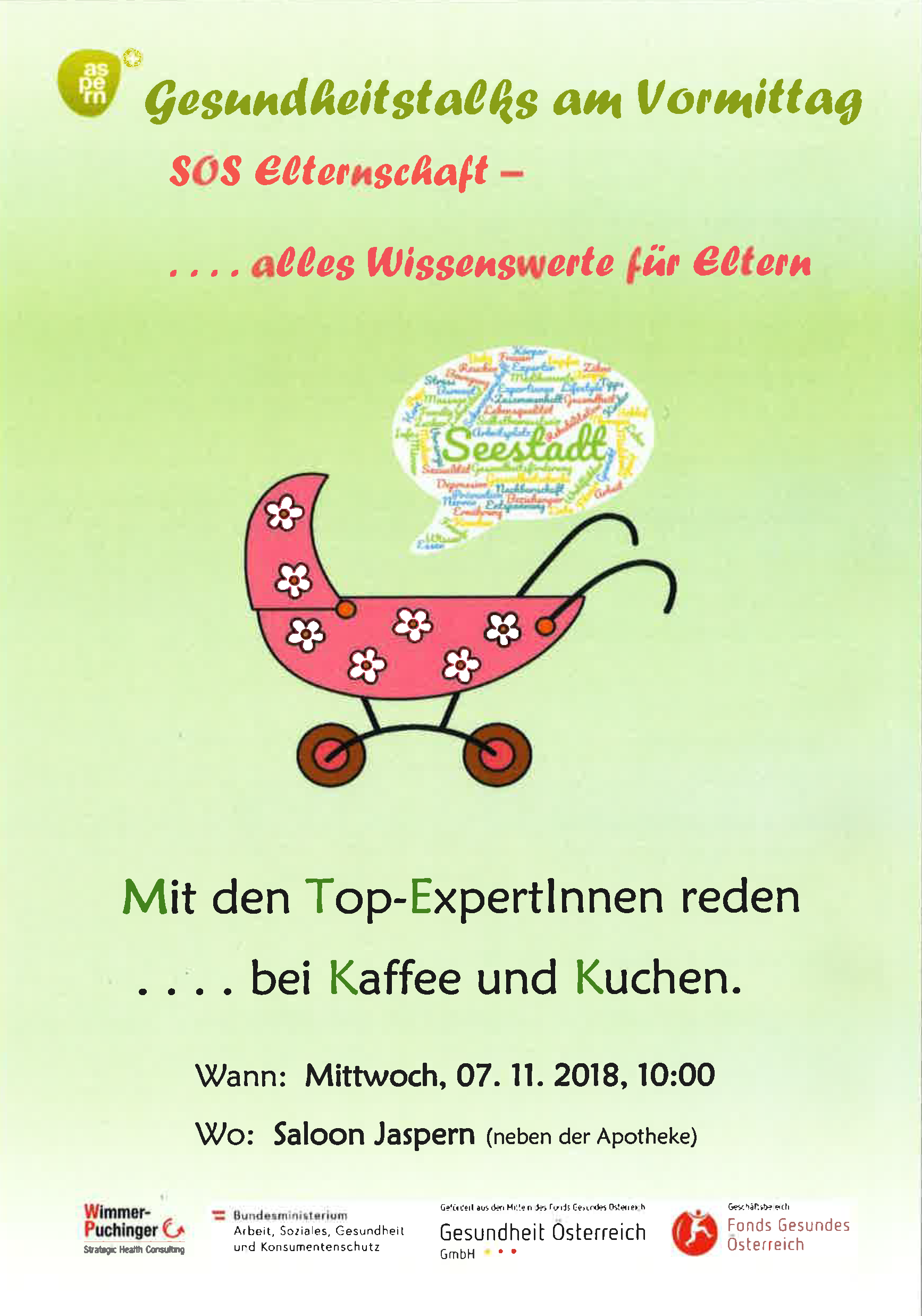 Gesundheitstalks am Vormittag - SOS Elternschaft - alles Wissenswerte für Eltern