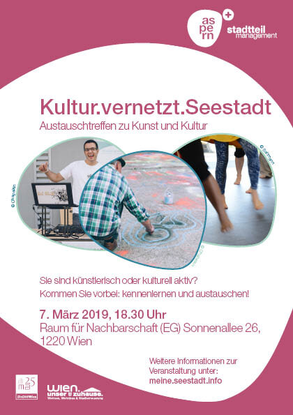 Plakat Austauschtreffen Kultur.vernetzt.Seestadt