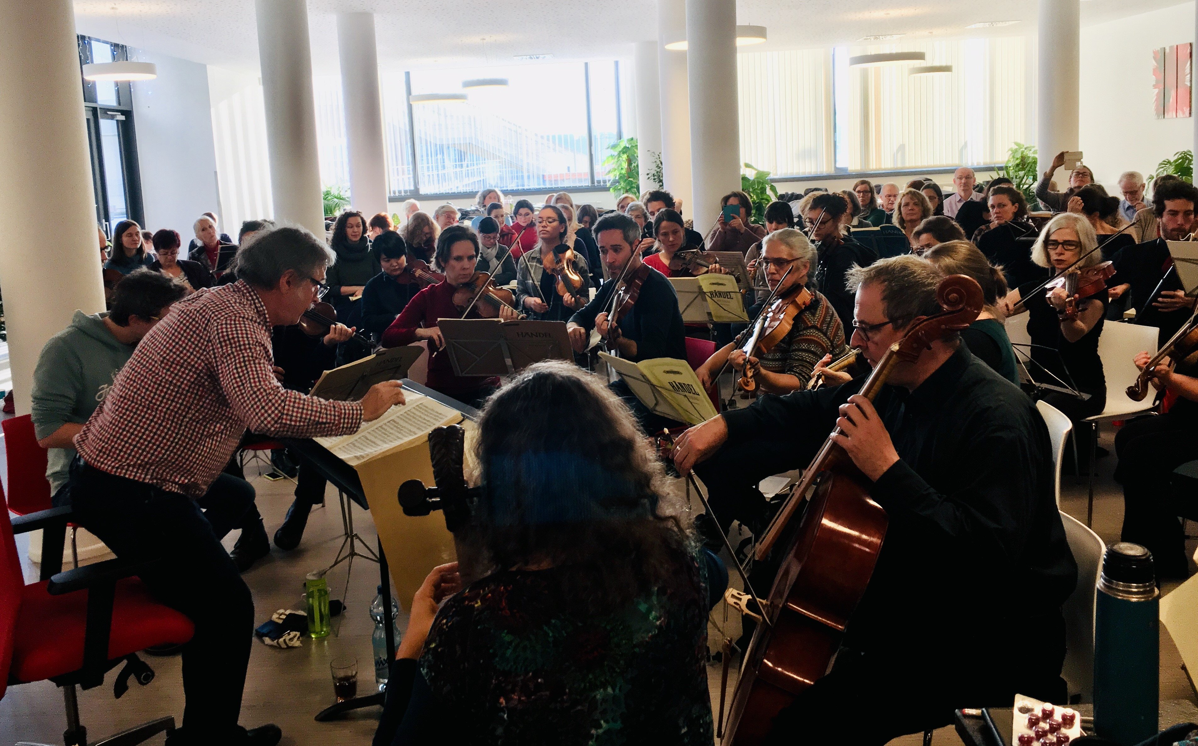 Chorprobe des BAchCHorWien im Speiseamt in der Seestadt