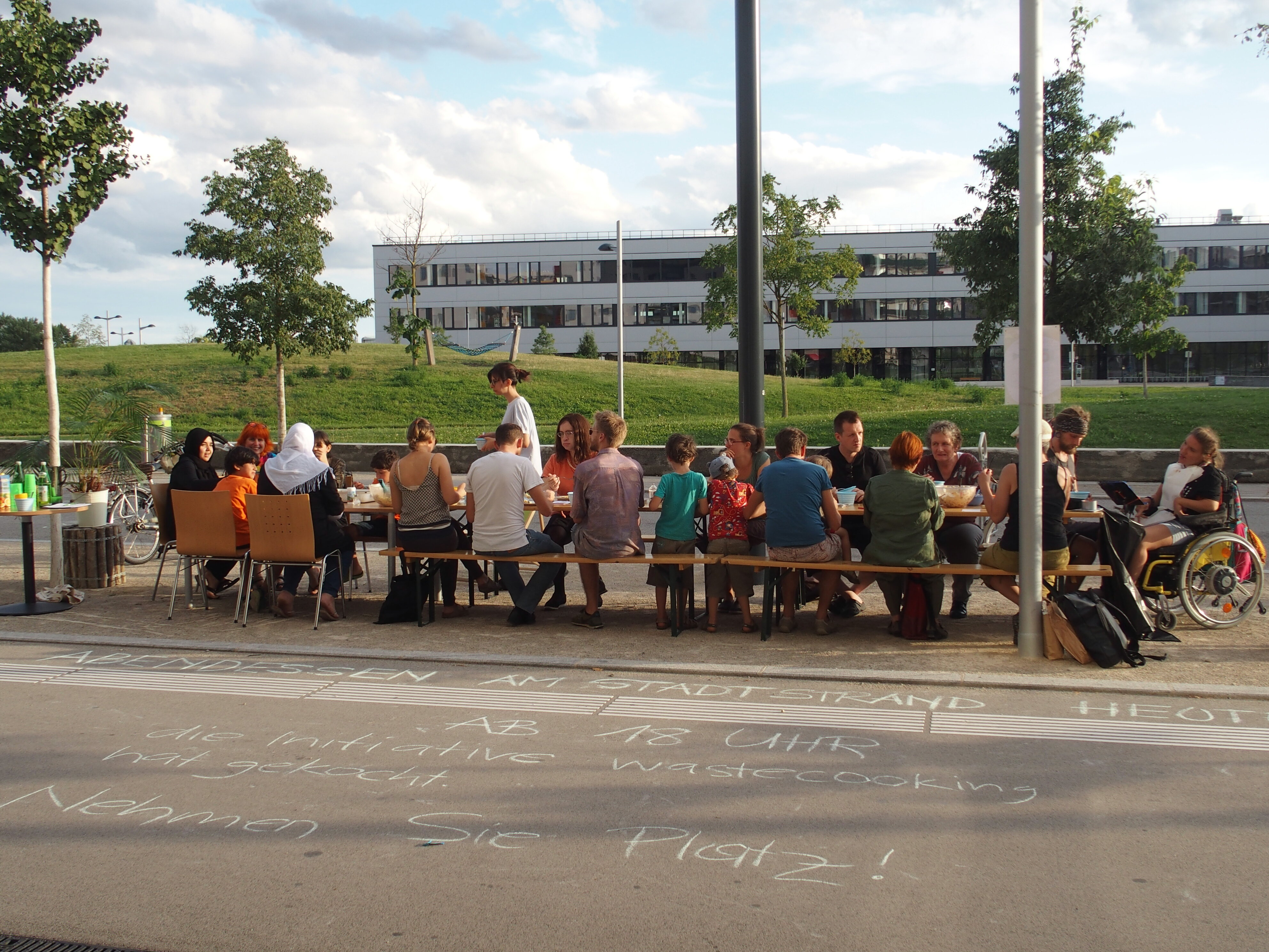 Abendessen am Stadtstrand 