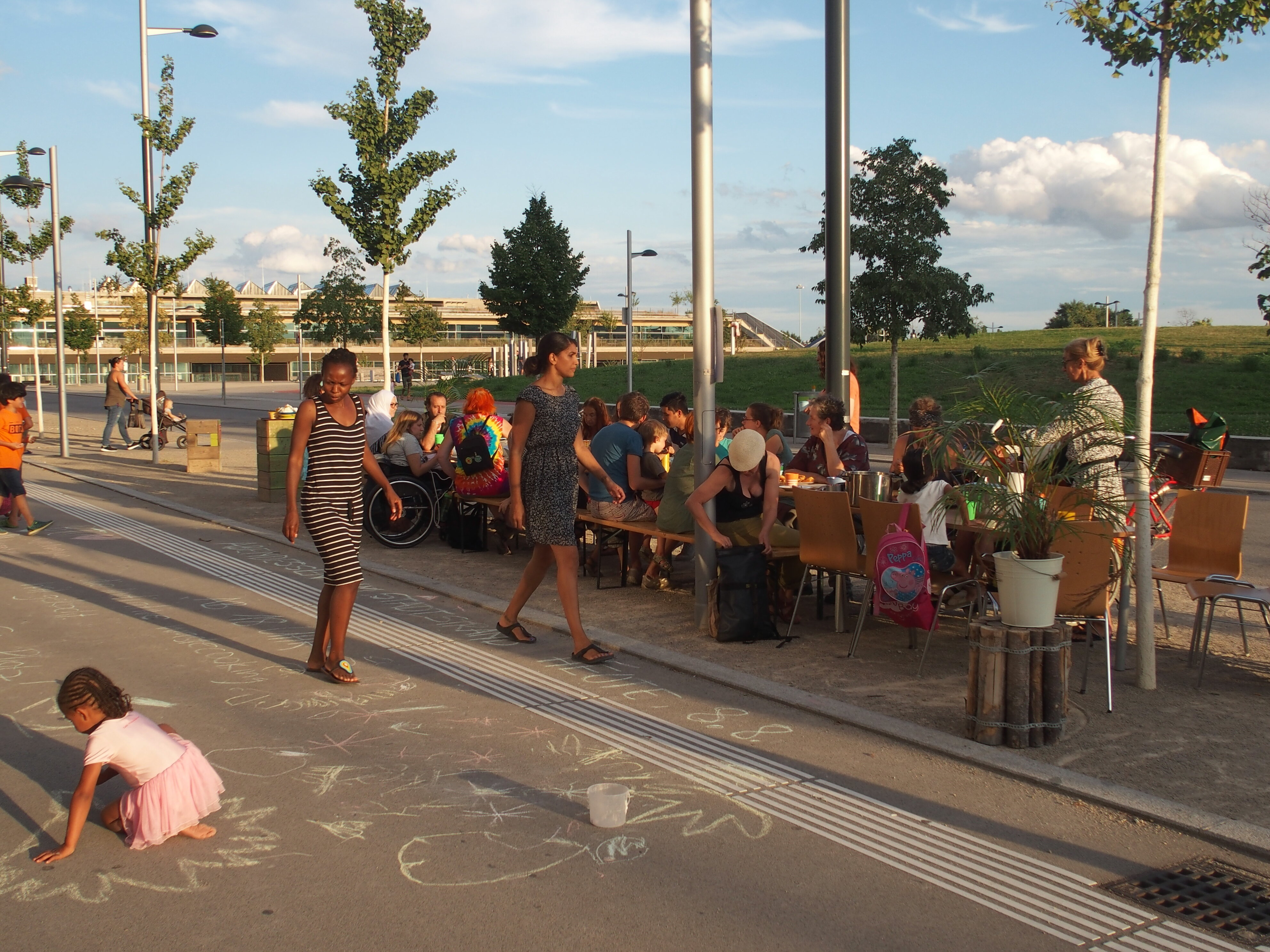 Abendessen am Stadtstrand 