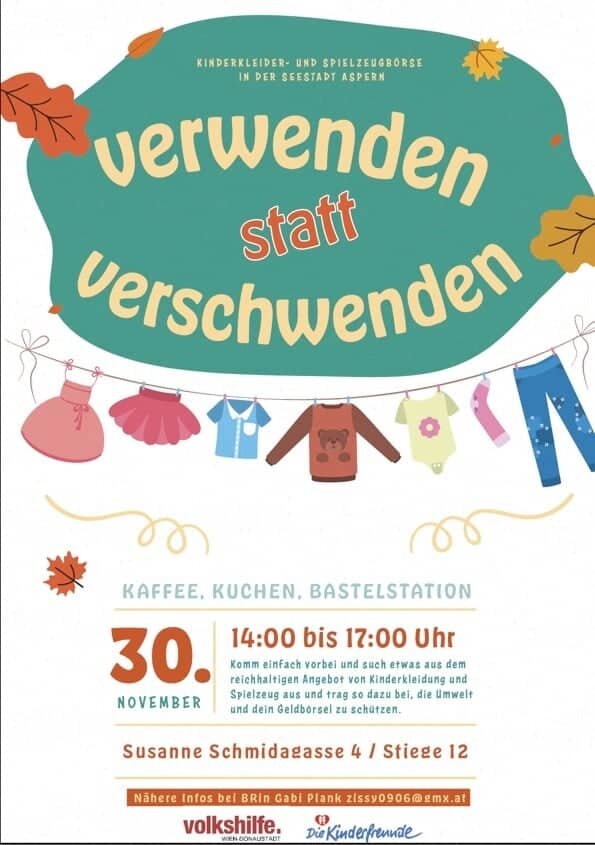 Erste Kinderkleider- und Spielzeugbörse in der Seestadt