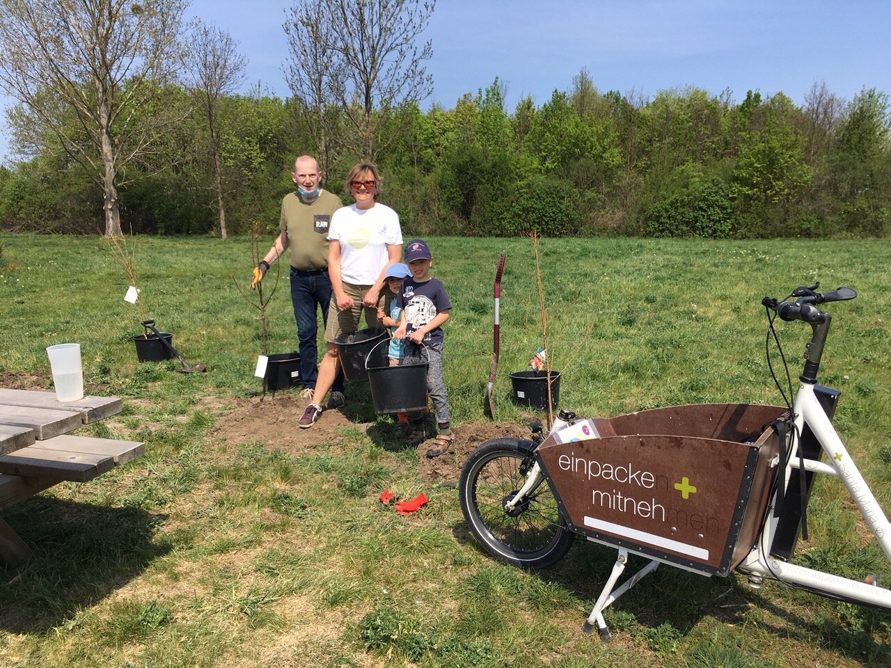 Pflanzung der Obstbäume.