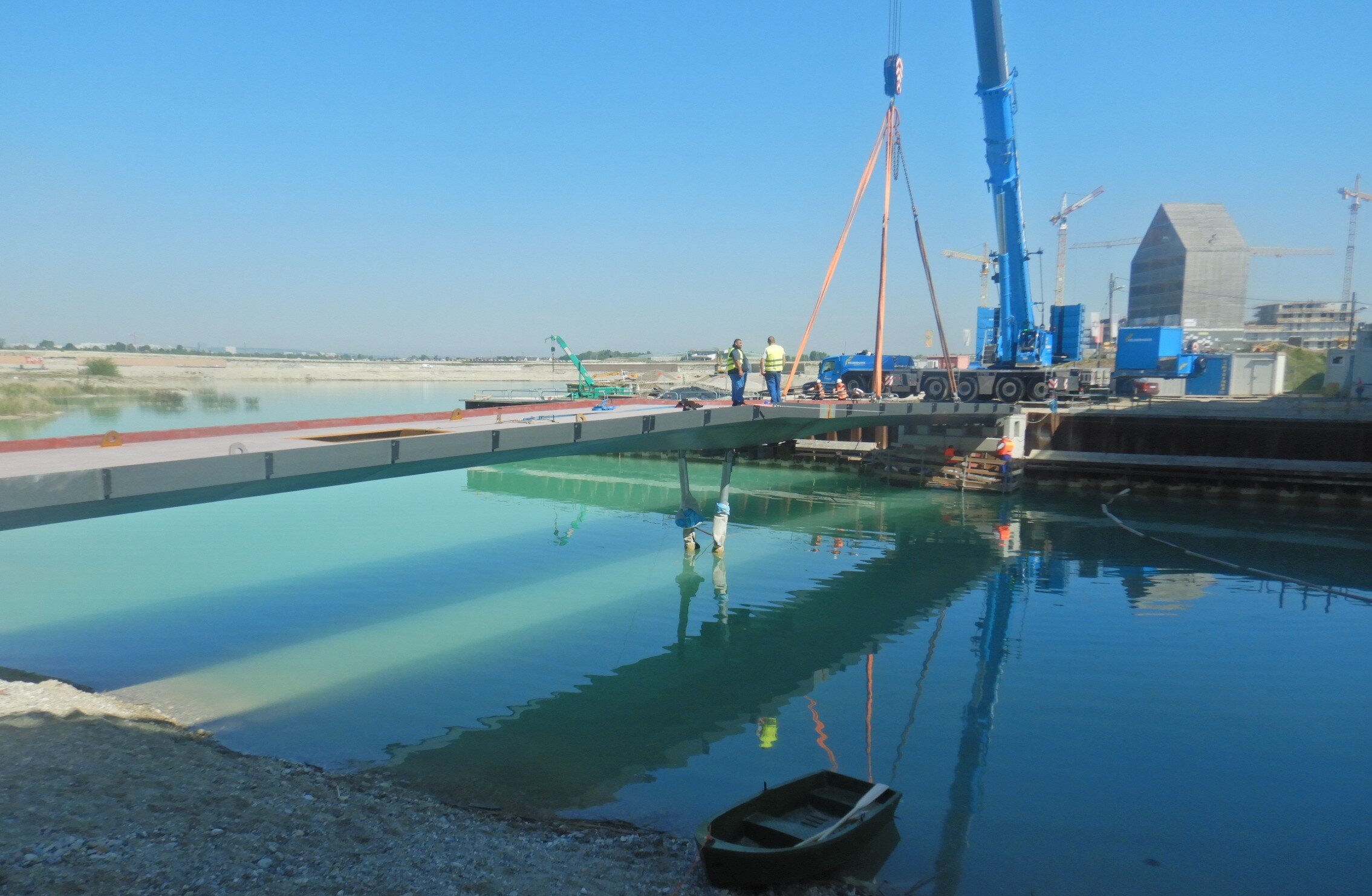 Stand der Bauarbeiten: Jane-Jacobs-Steg