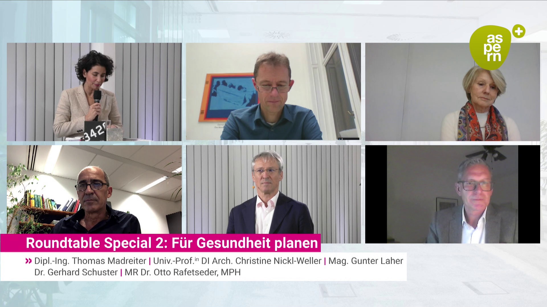 6 Personen in Videokonferenz.