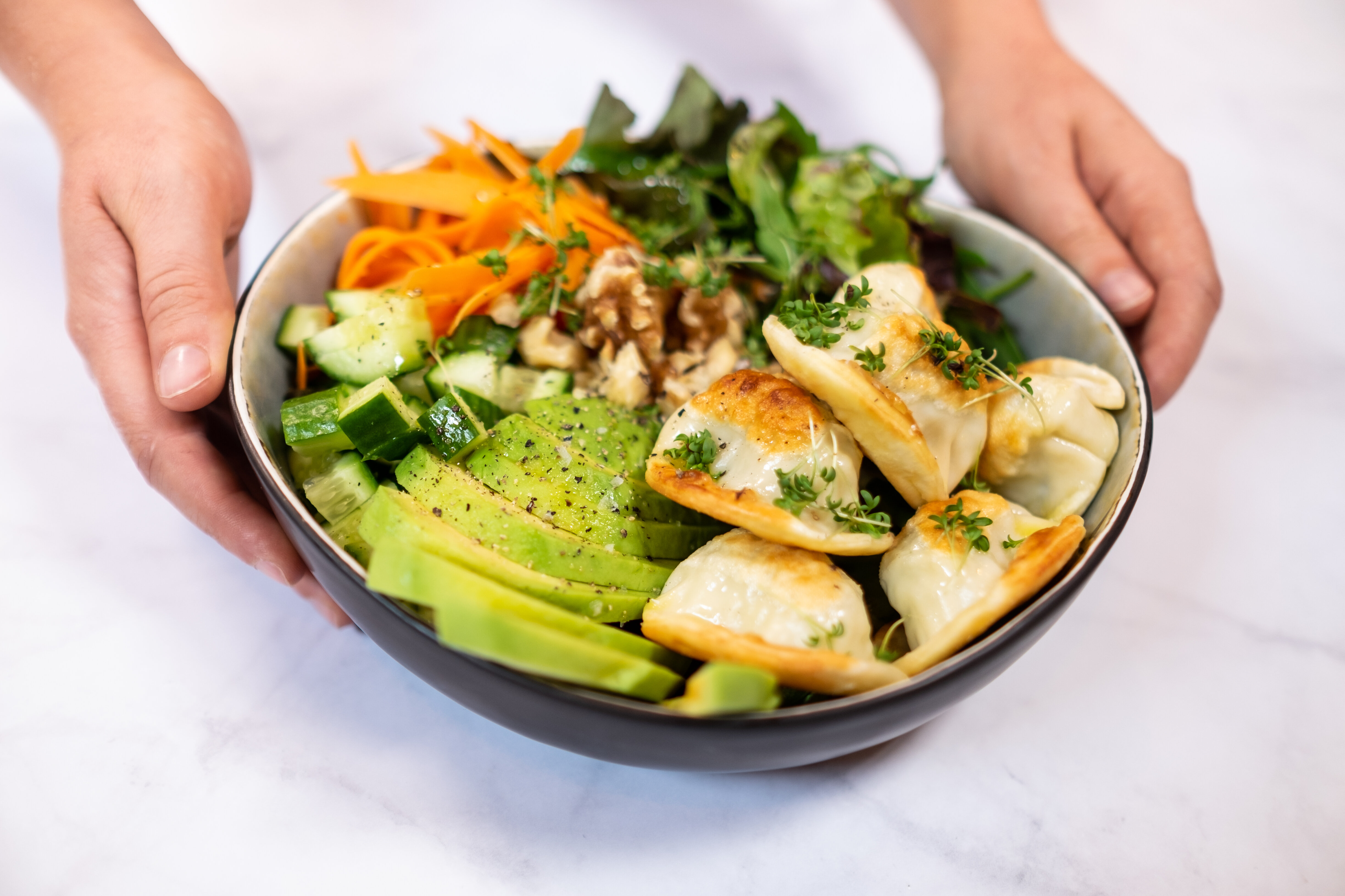 Ziegenkäse Nudl-Bowl