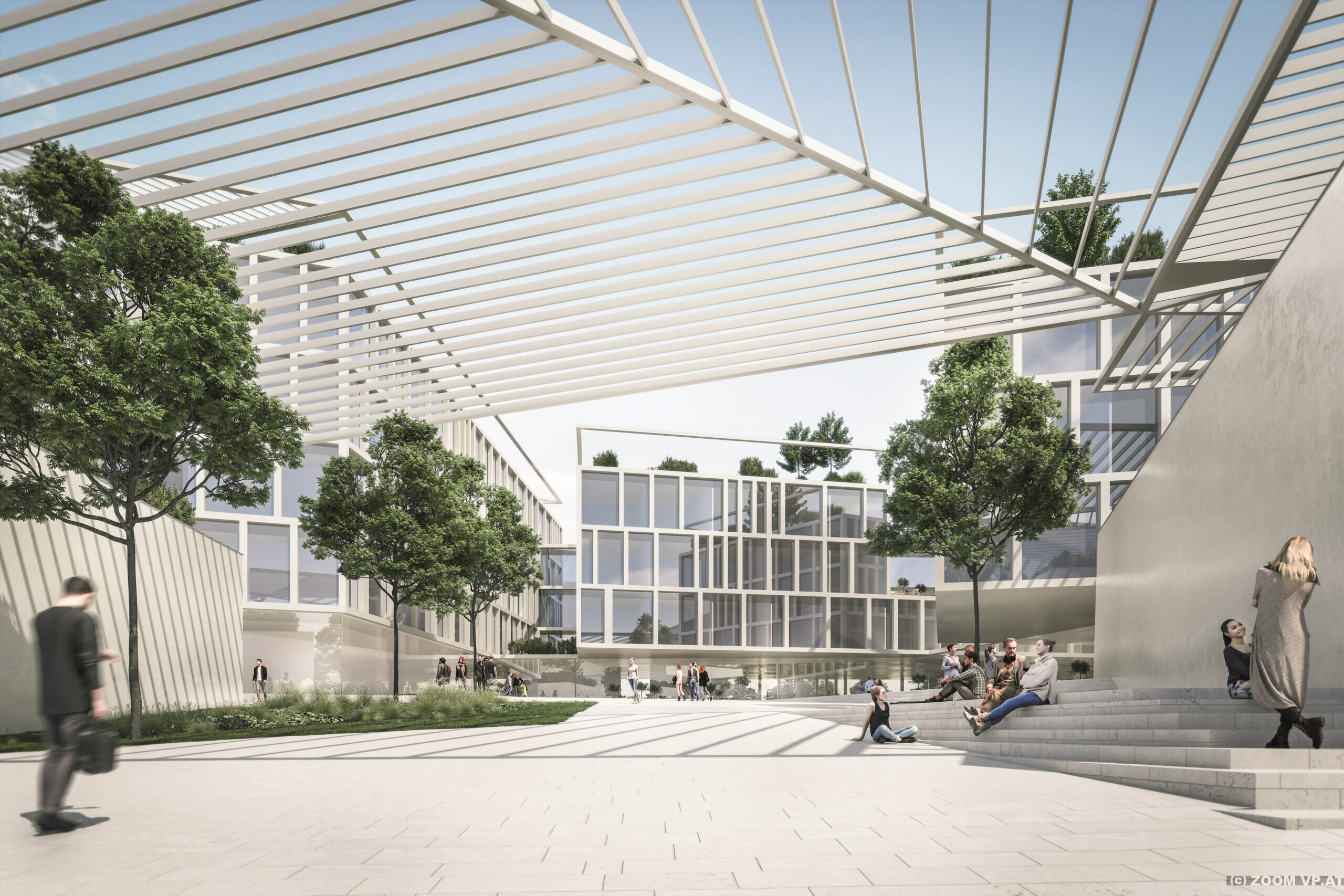 Visualisierung des Campus der Religionen in der Seestadt