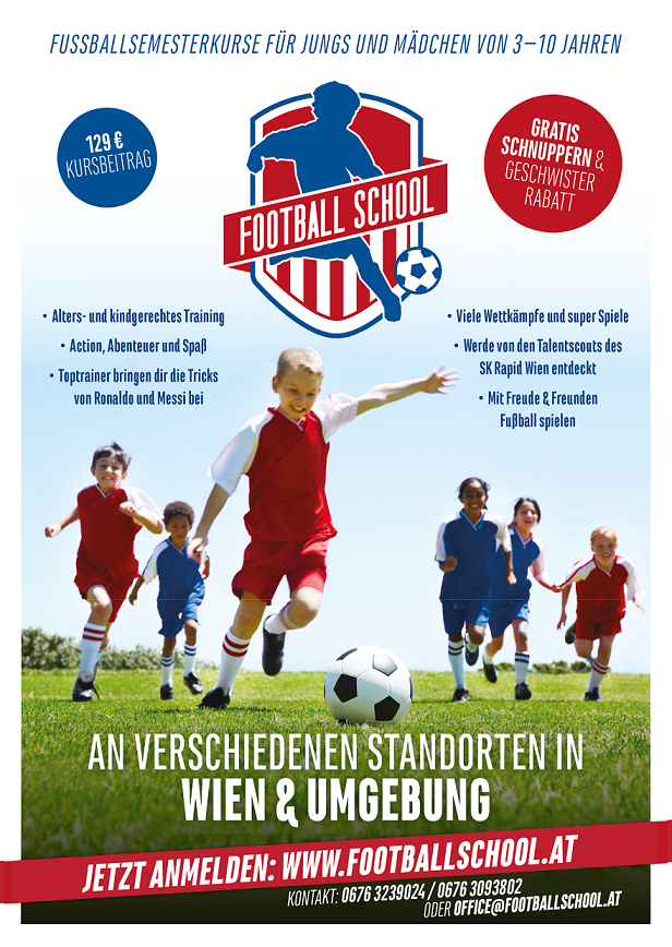 Fußballkurse der Football School in der Seestadt