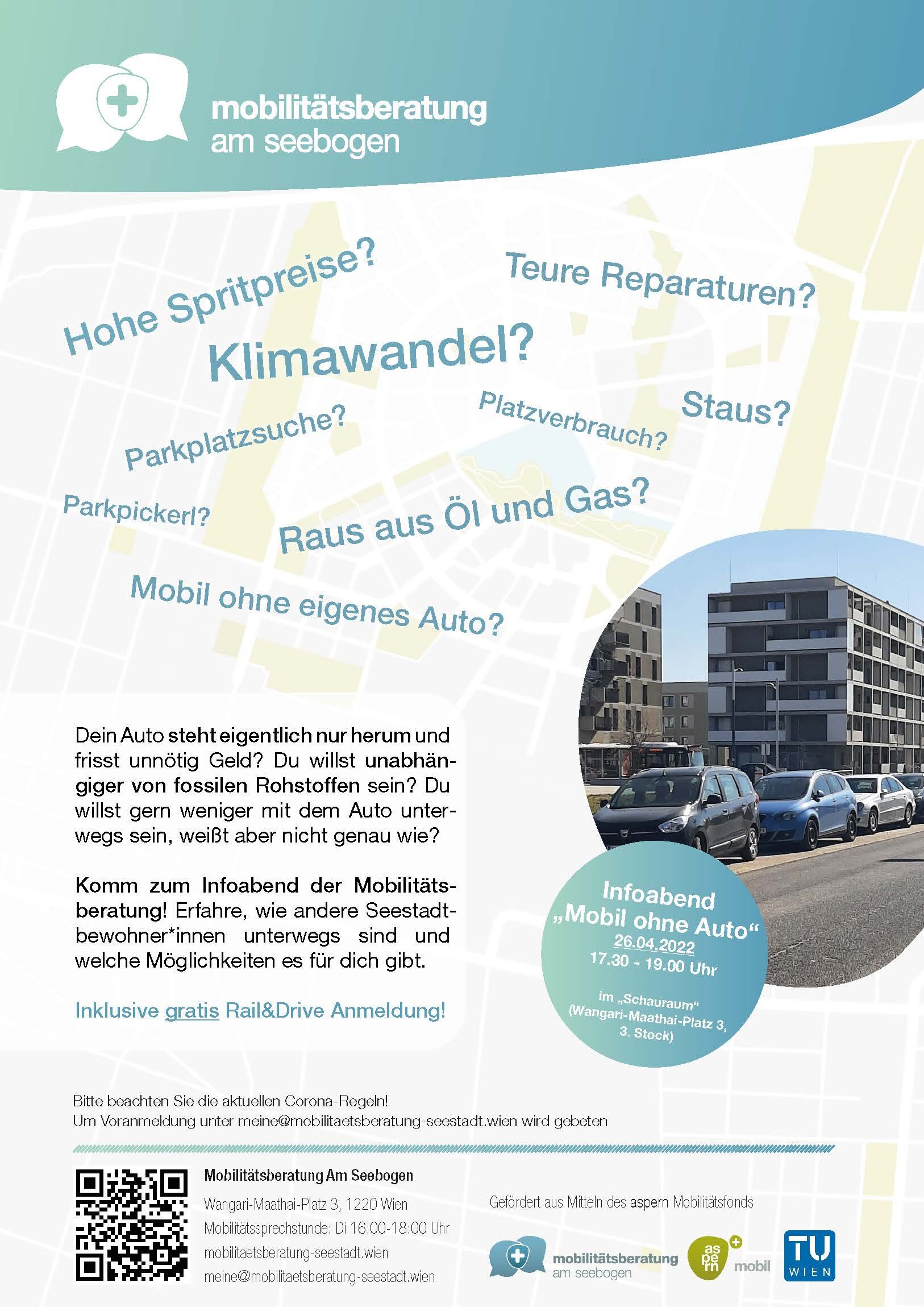 Plakat  zum "Mobil ohne Auto" Infoabend