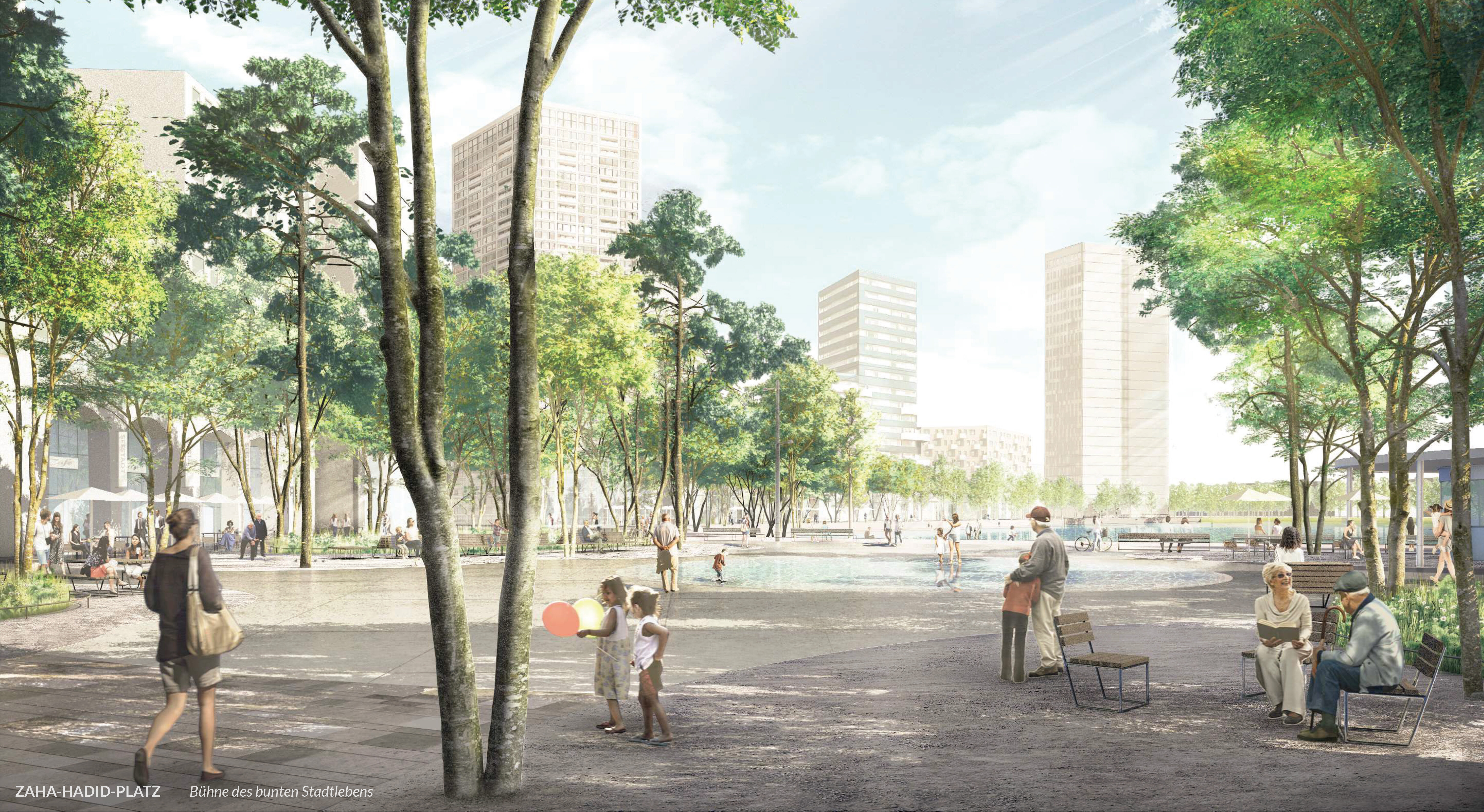 Rendering des Zaha-Hadid-Platzes