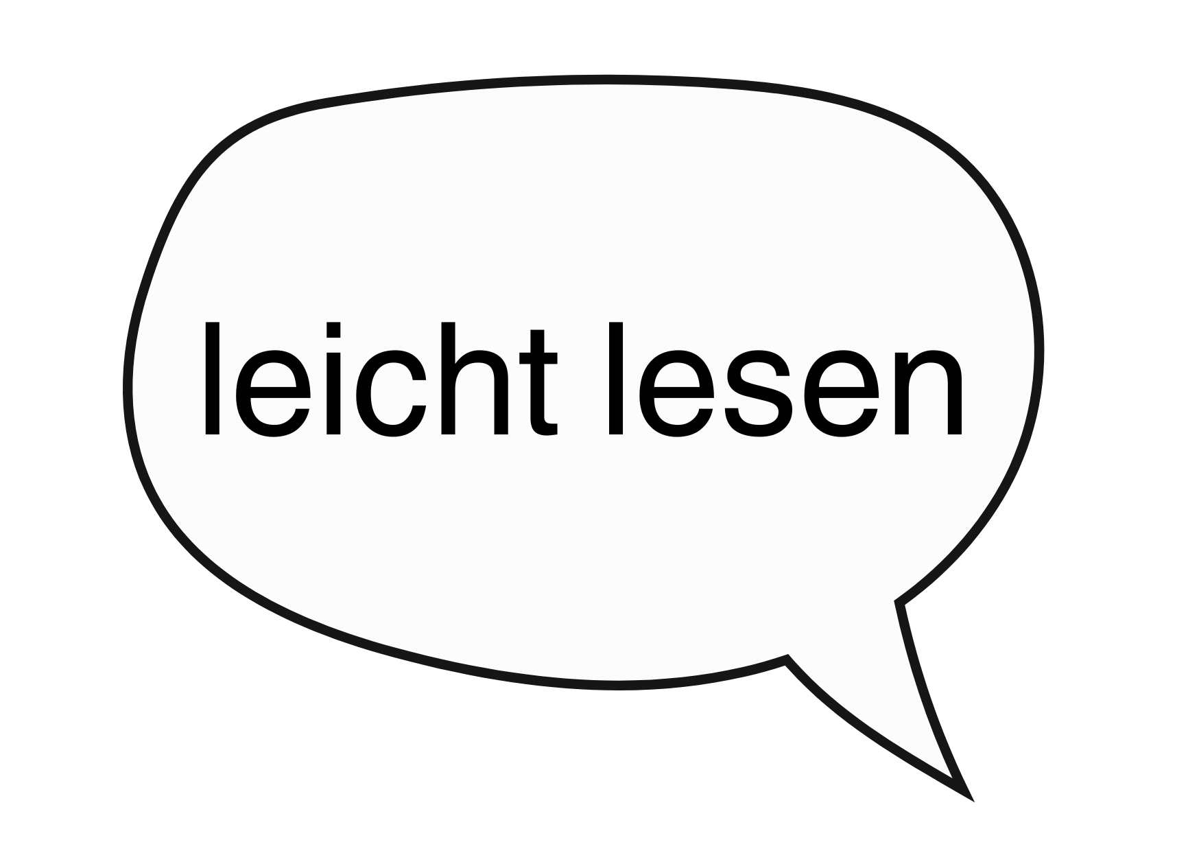 eine Sprechblase in der steht: leicht lesen