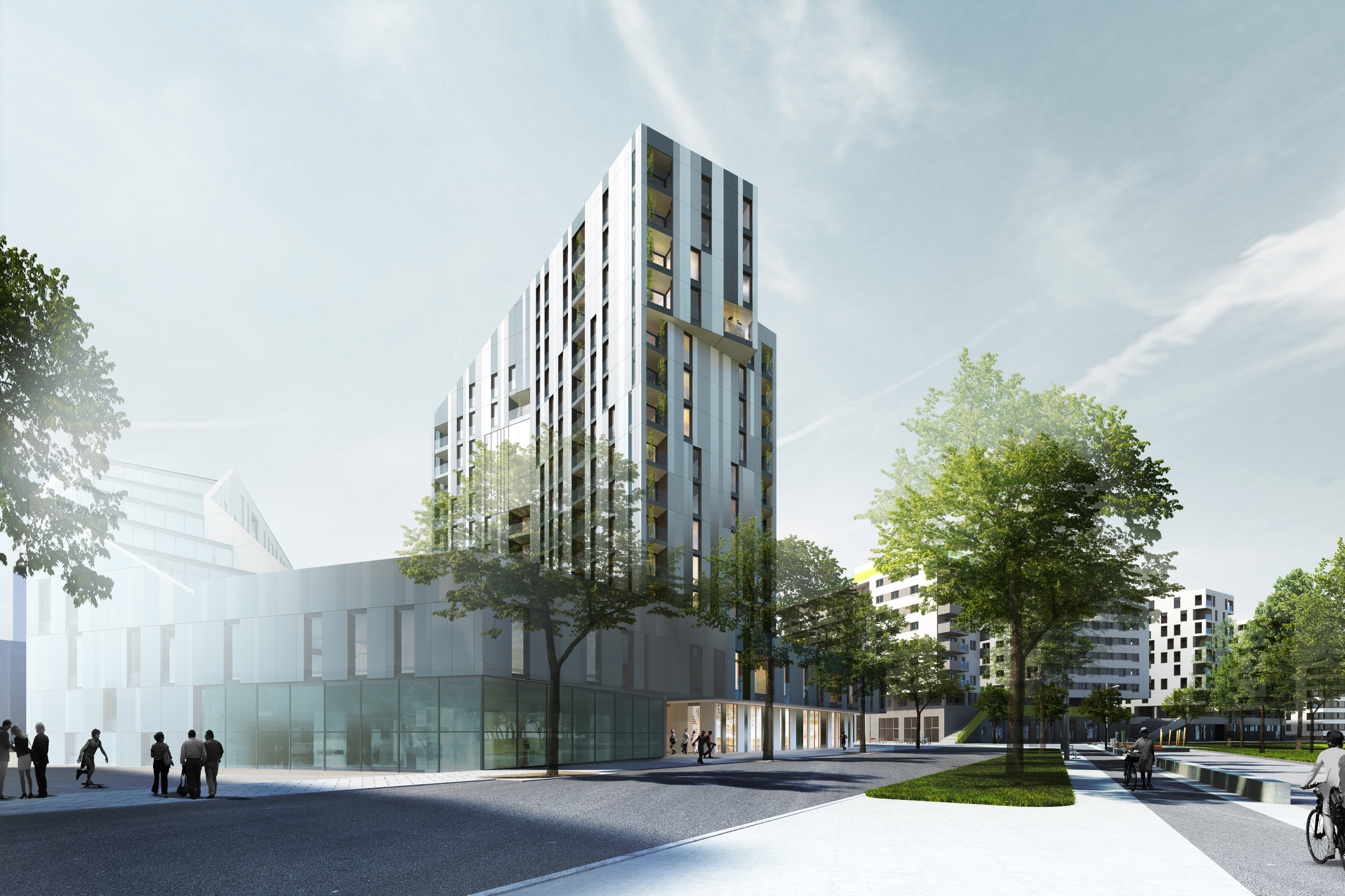 Visualisierung des BUWOG-Wohnprojekts See See Tower in aspern Seestadt