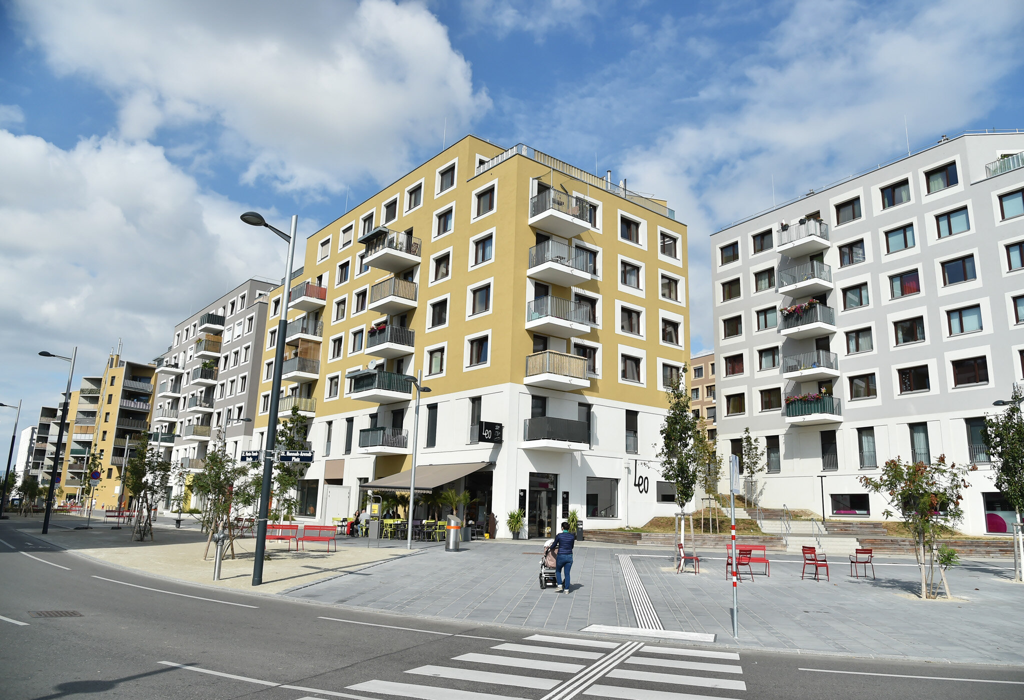 Wohnhäuser im Stadtentwicklungsgebeit aspern Seestadt