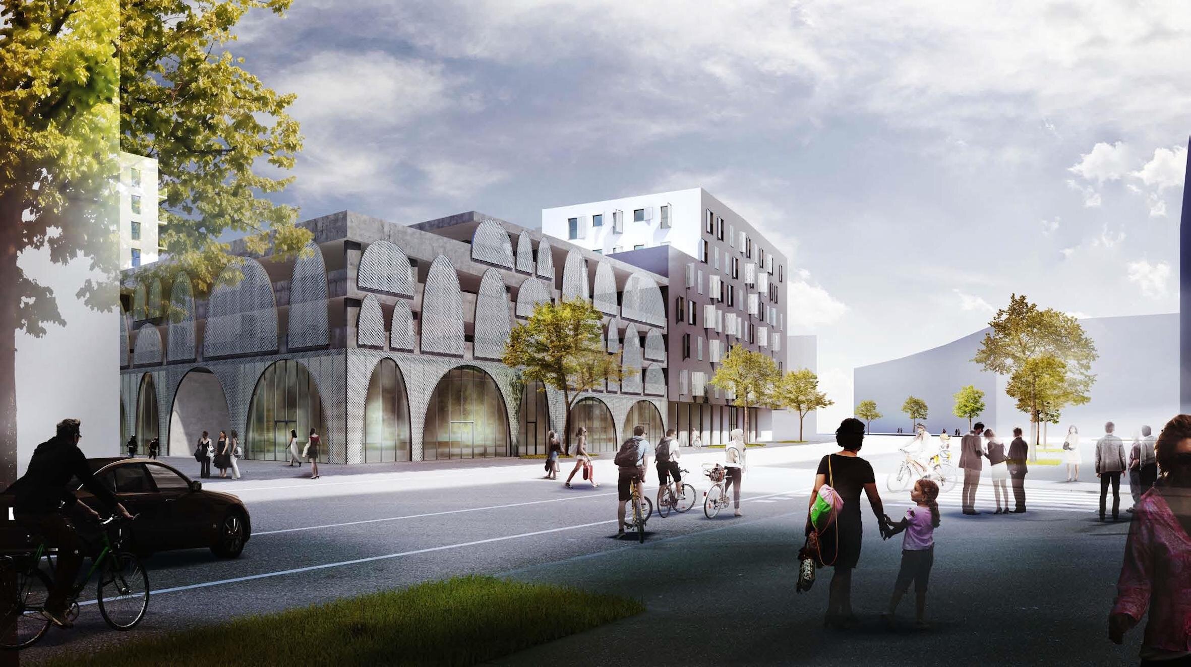 Visualisierung Parkhaus-Projekt in aspern Seestadt