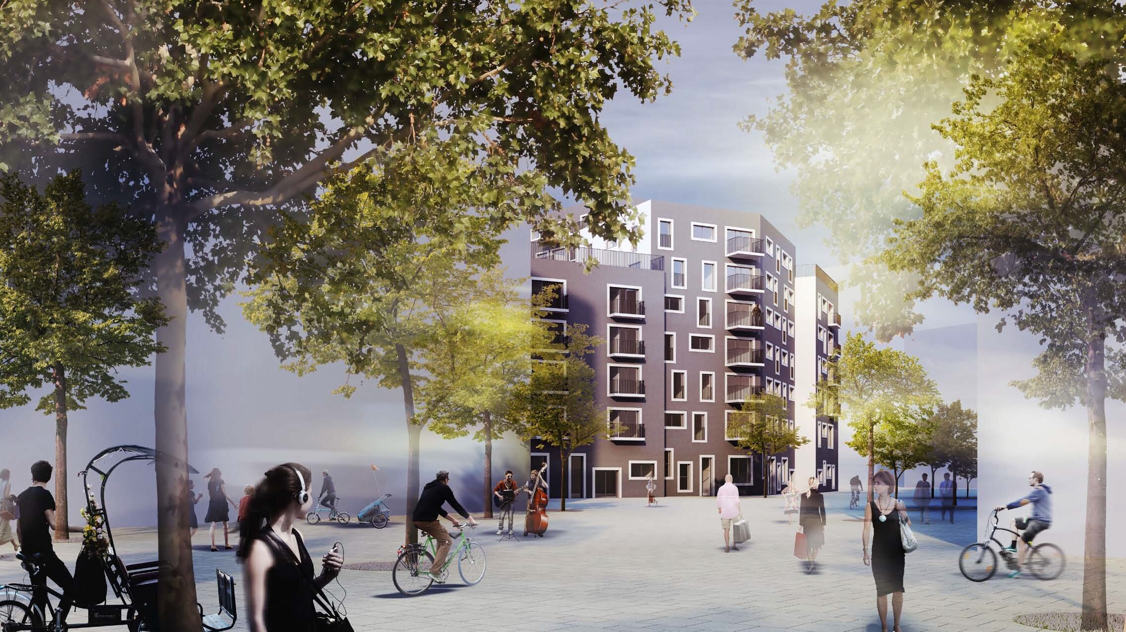 Visualisierung Baufeld J12 in apsern Seestadt