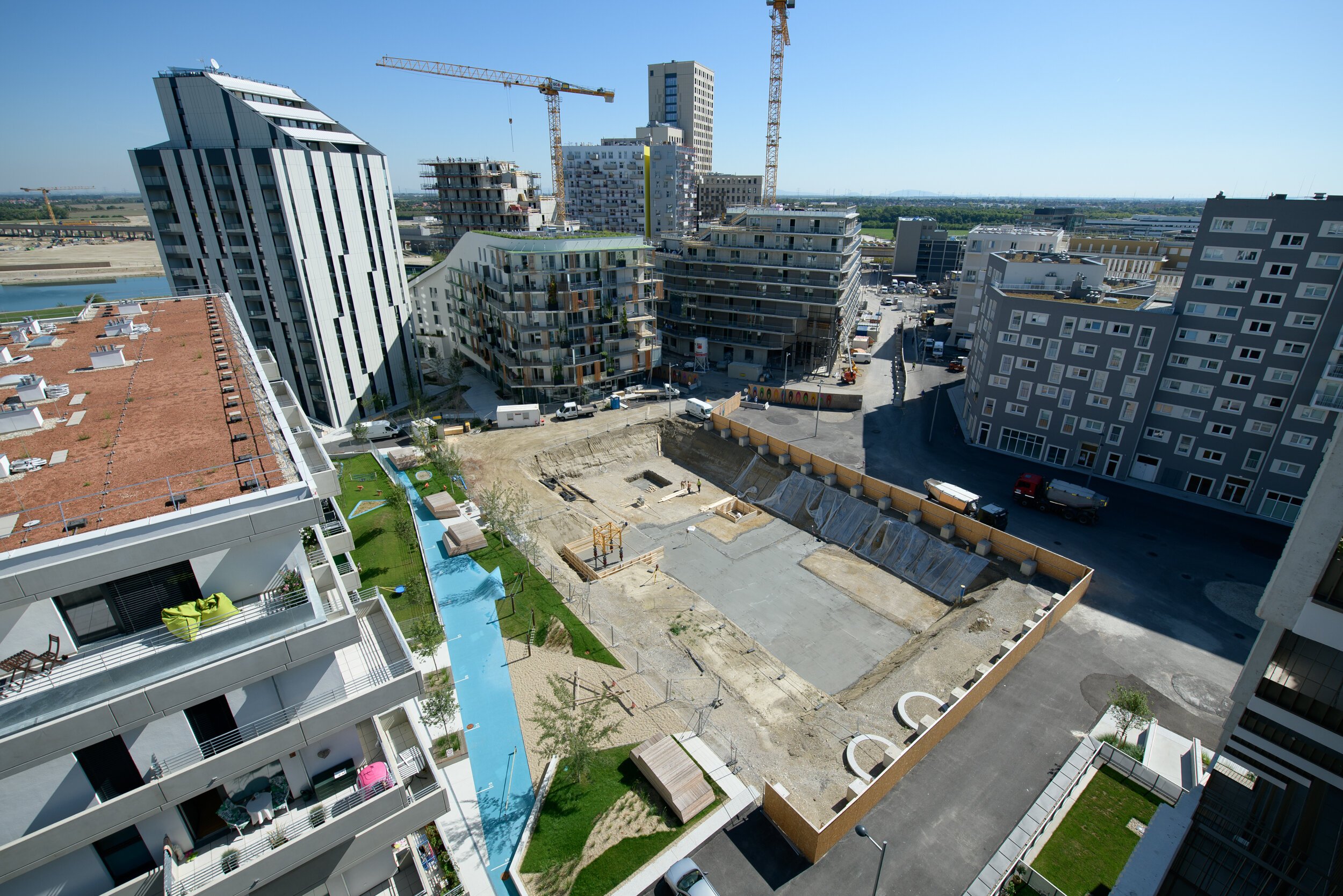 Hier entstehen neue Shops und Lokale im Seeparkquartier