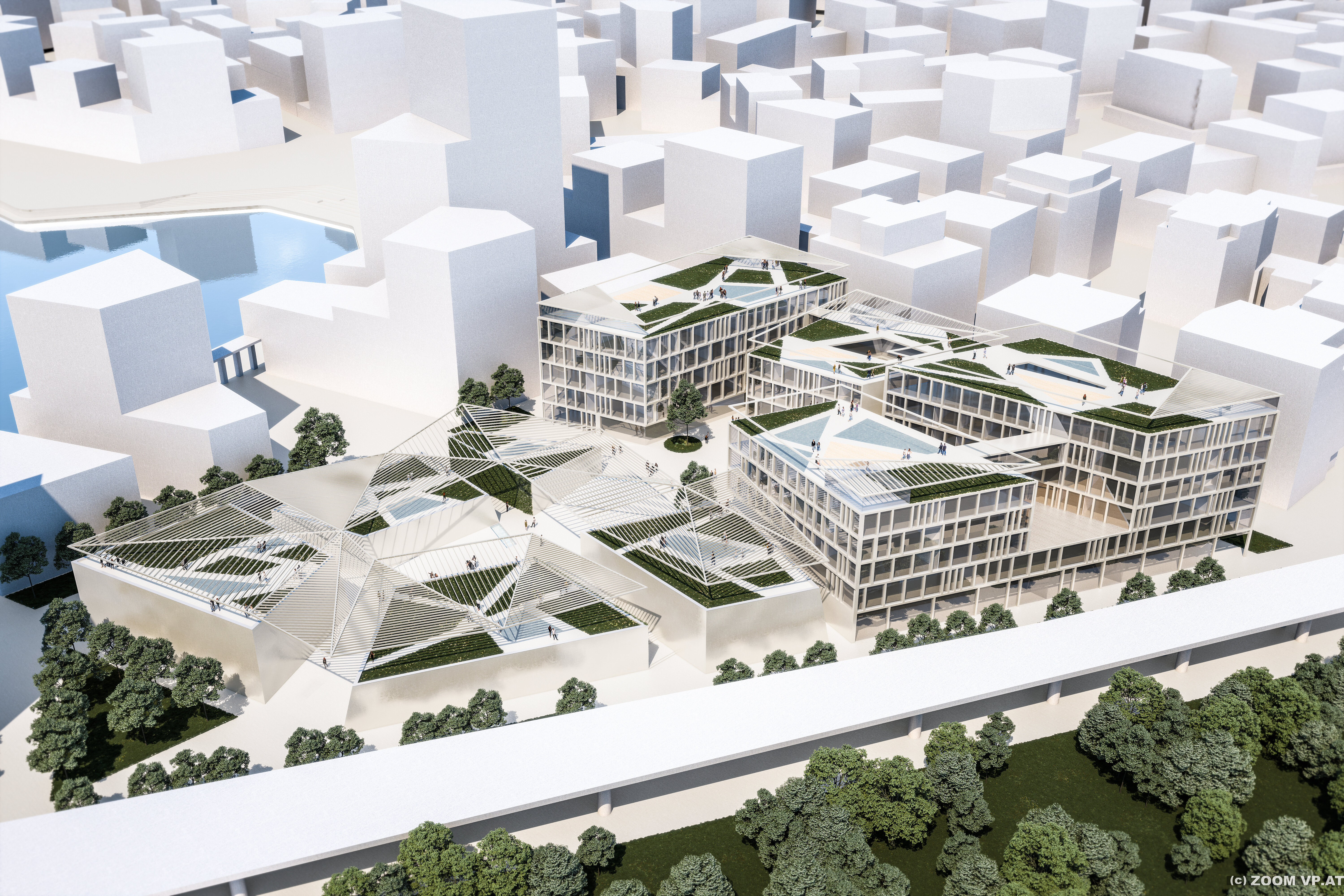 Der Siegerentwurf des neuen Campus der Religionen in der Seestadt.