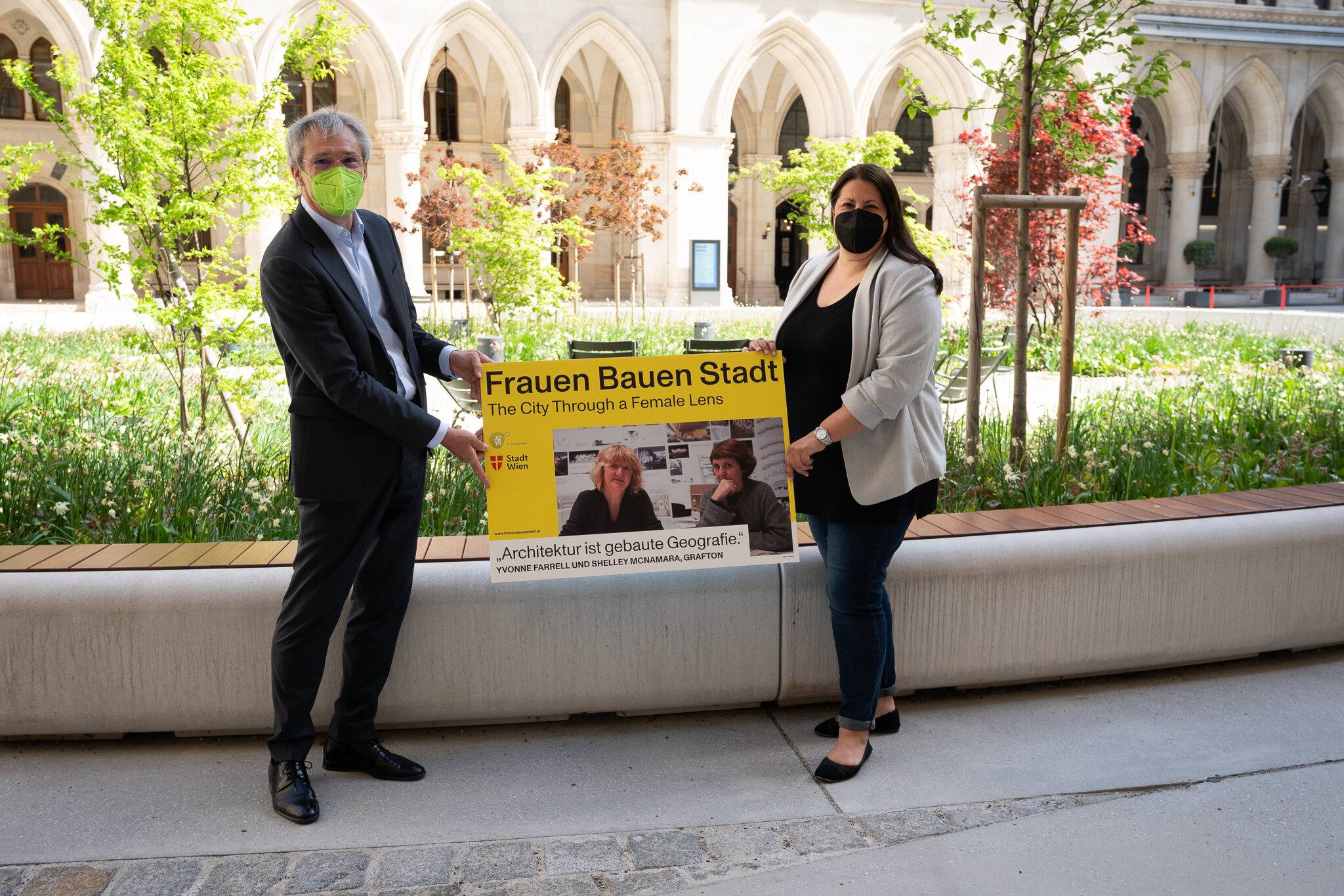 Vizebürgermeisterin und Stadträtin für Wohnen, Wohnbau, Stadterneuerung und Frauen, Kathrin Gaál und Gerhard Schuster, CEO Wien 3420 aspern Development AG