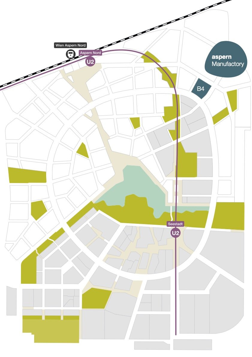 Lage Baufeld B4 „aspern Manufactory“