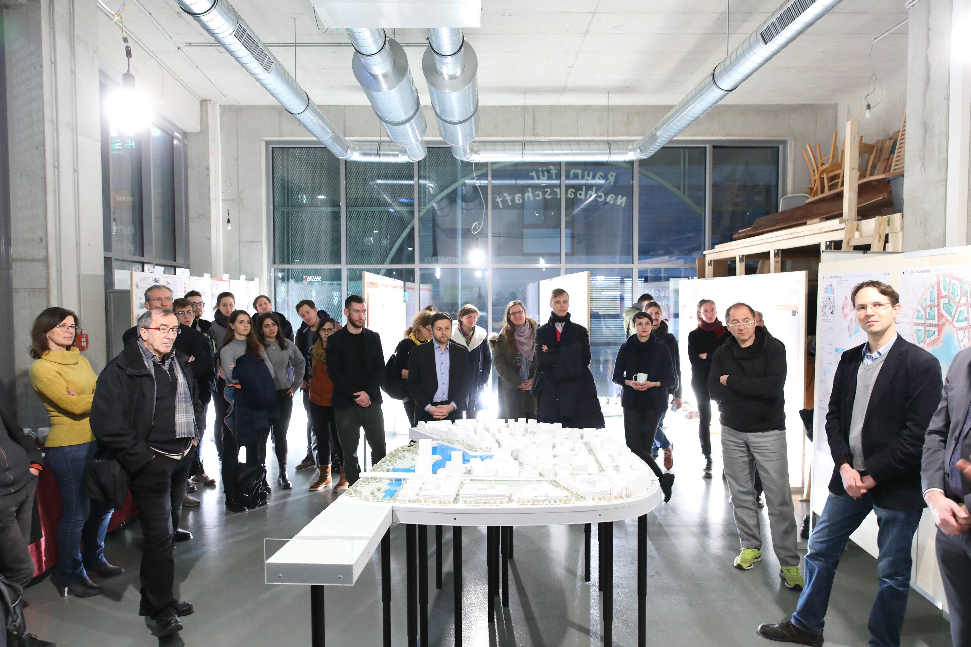 Ausstellungseröffnung zum städtebaulichen Wettbewerb Quartier „Seeterrassen“, Sonnenallee 26 in aspern Seestadt