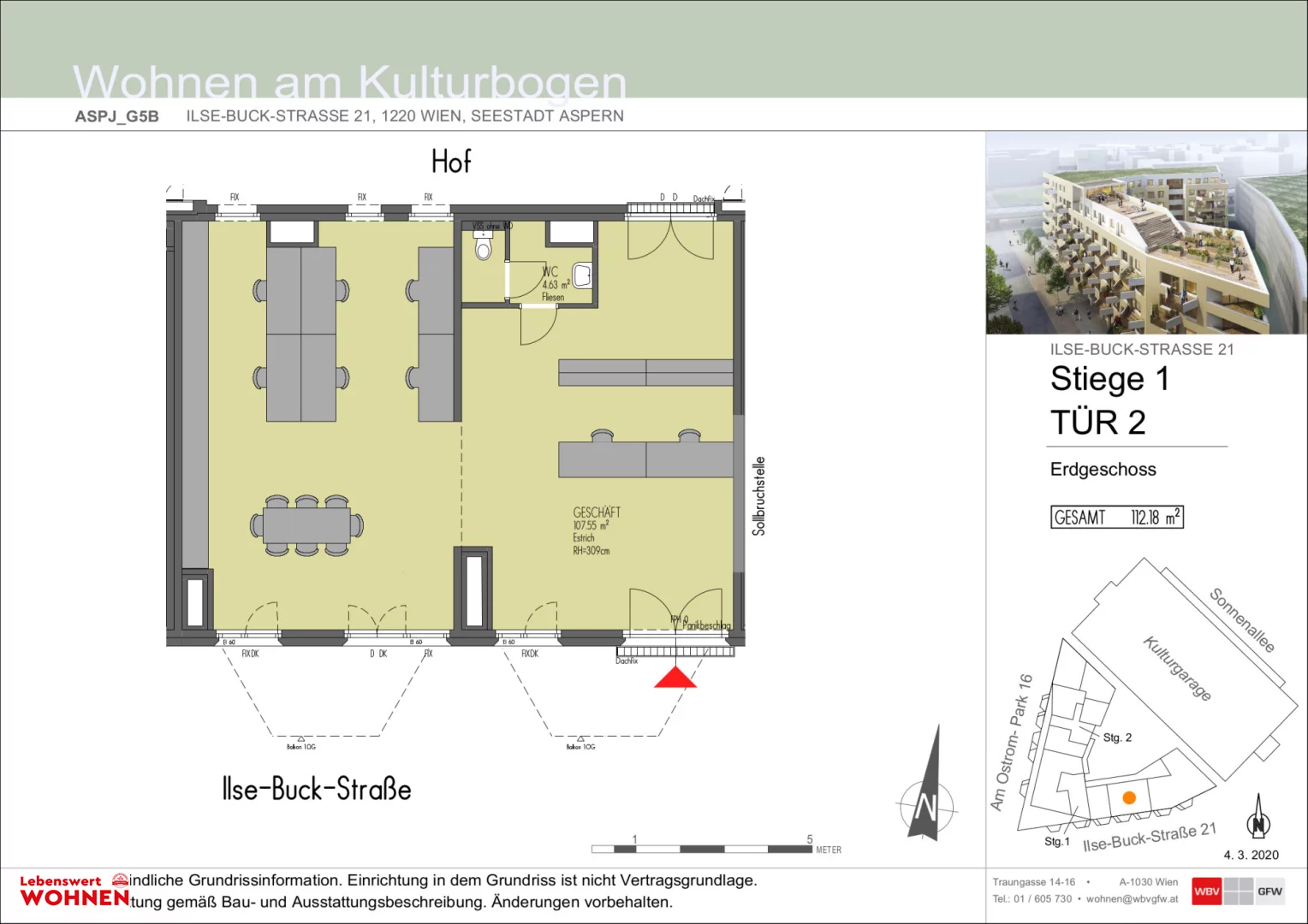 Grundriss Geschäftslokal EG 112m²