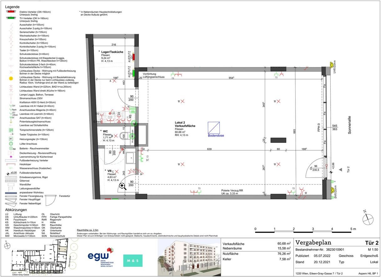 Grundriss Geschäftslokal EG 76m²