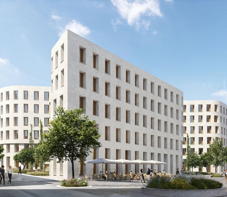 Modernes Bürogebäude ohne aufwendiger Haustechnik im Herzen der Seestadt