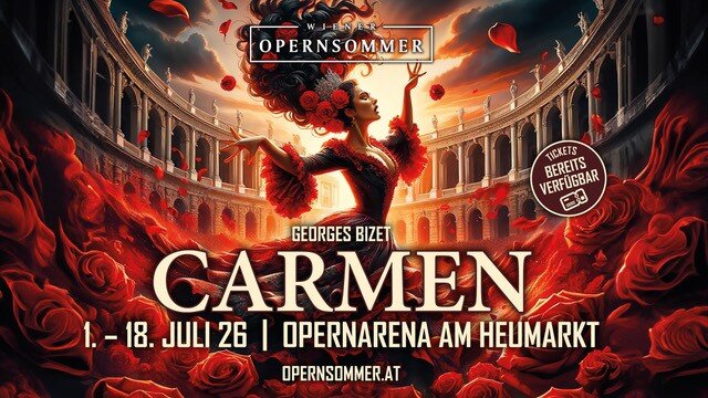 Plakat zum Opernsommer mit der Aufführung Carmen