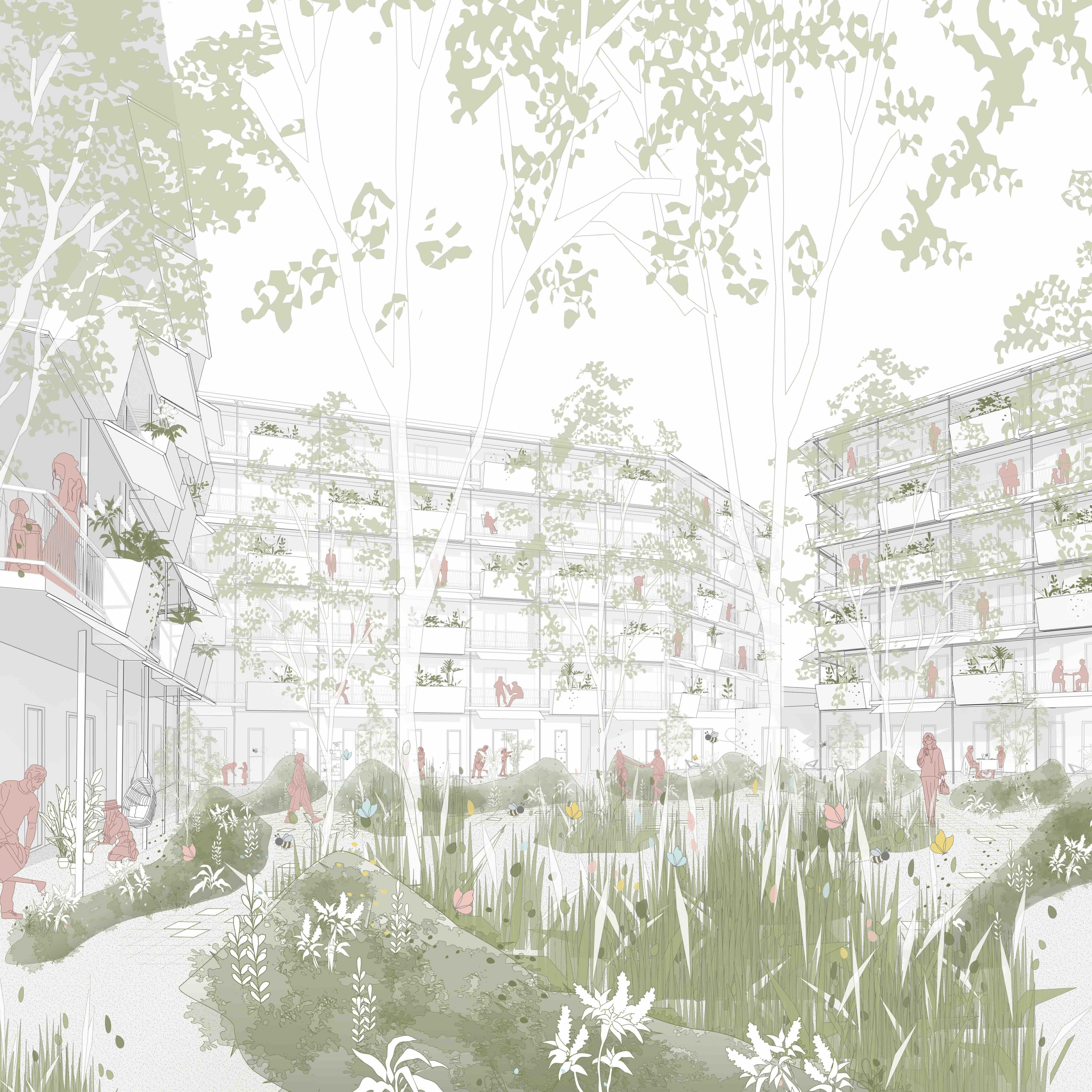 Visualisierung F7: Wohnen am Anger