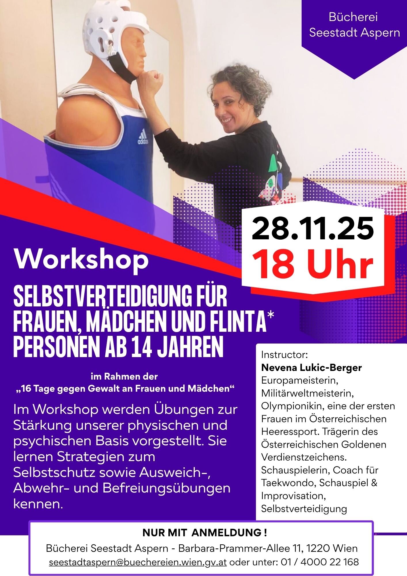 Workshop „Selbstverteidigung für Frauen, Mädchen und Flinta* Personen“ ab 14 Jahren I Mit Nevena Lukic-Berger