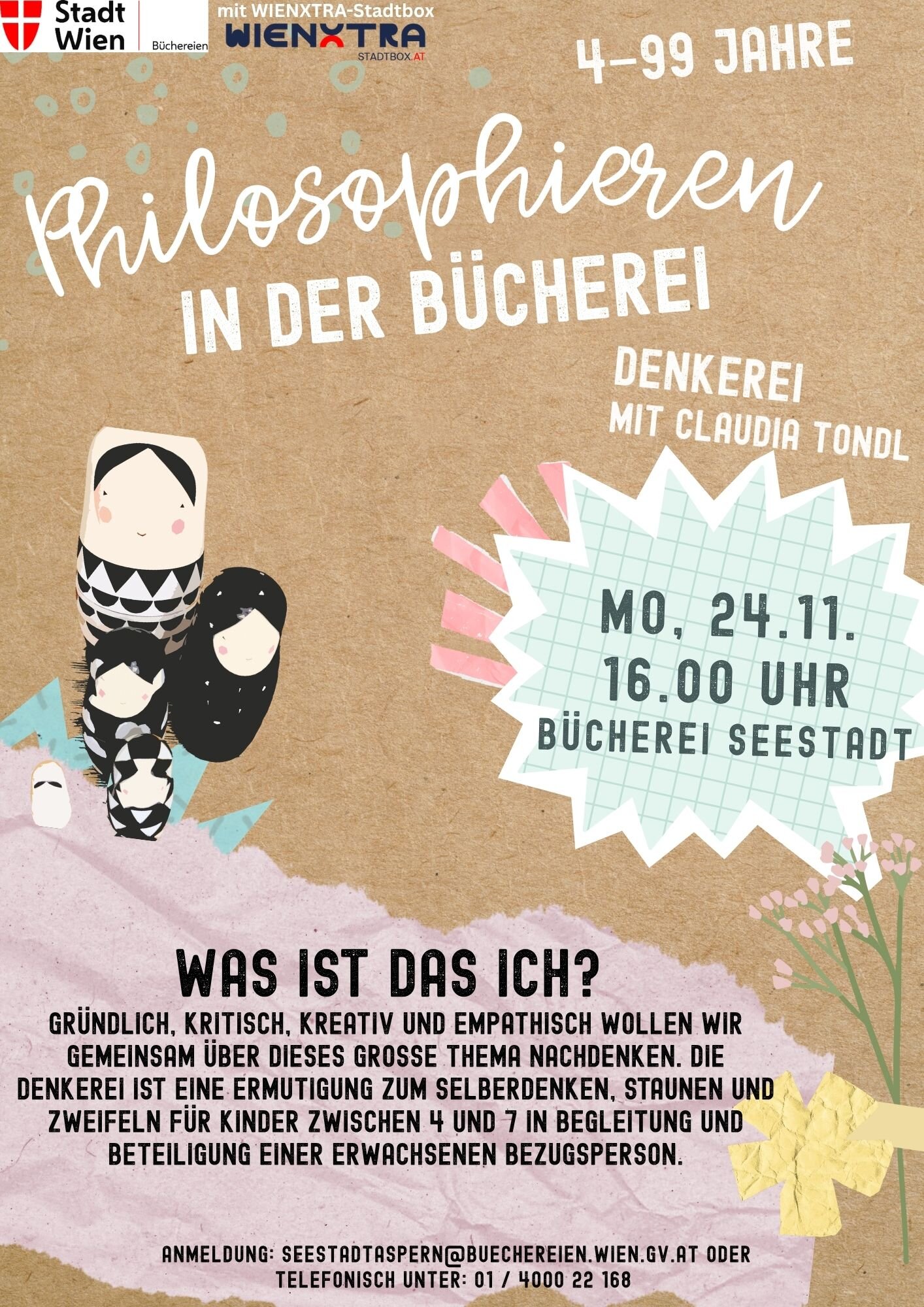 DENKerei I Philosophieren in der Bücherei I 4+ DENKerei I Philosophieren in der Bücherei I 4+
