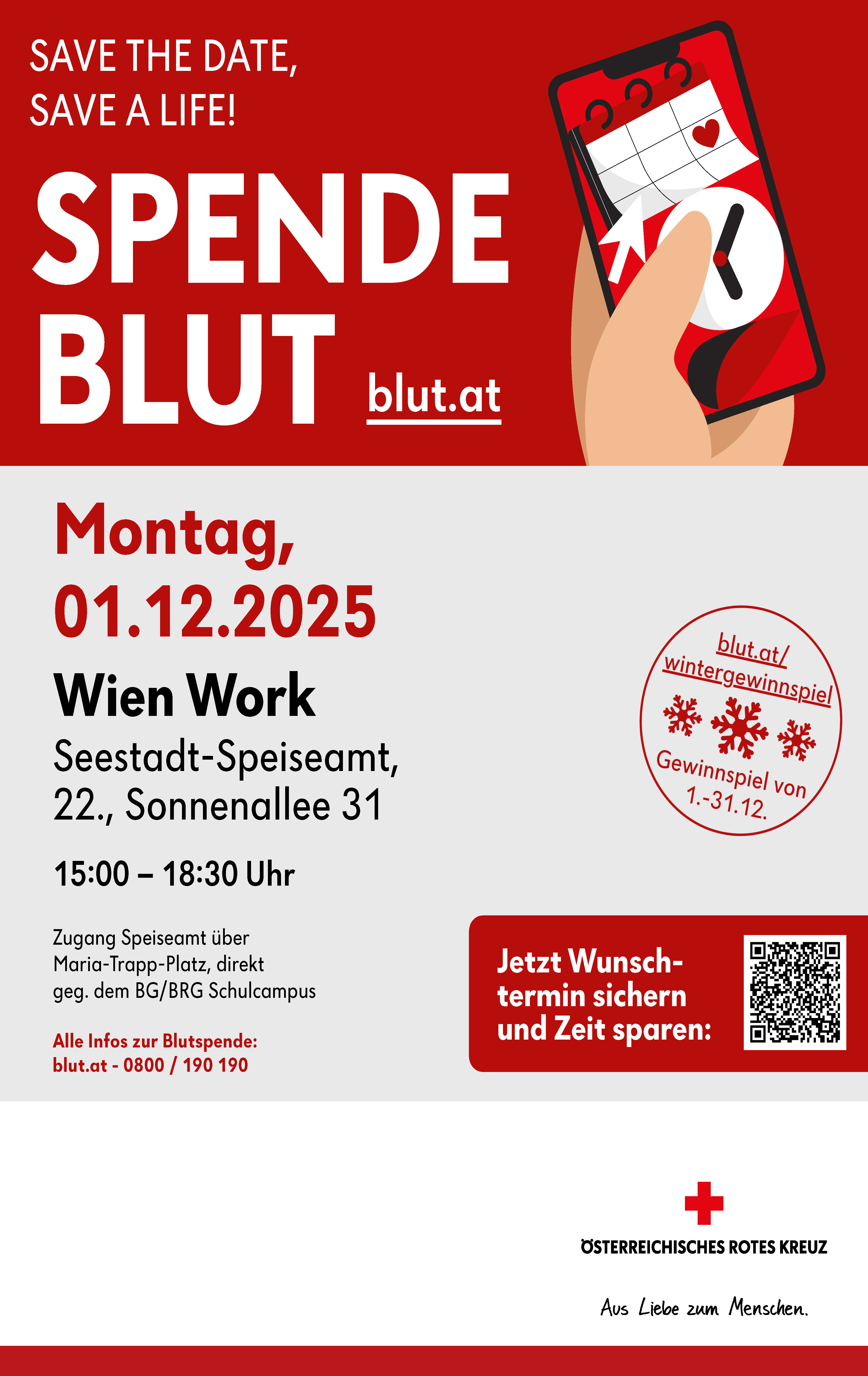 Blutspendeaktion Wien Work - Seestadt Speiseamt