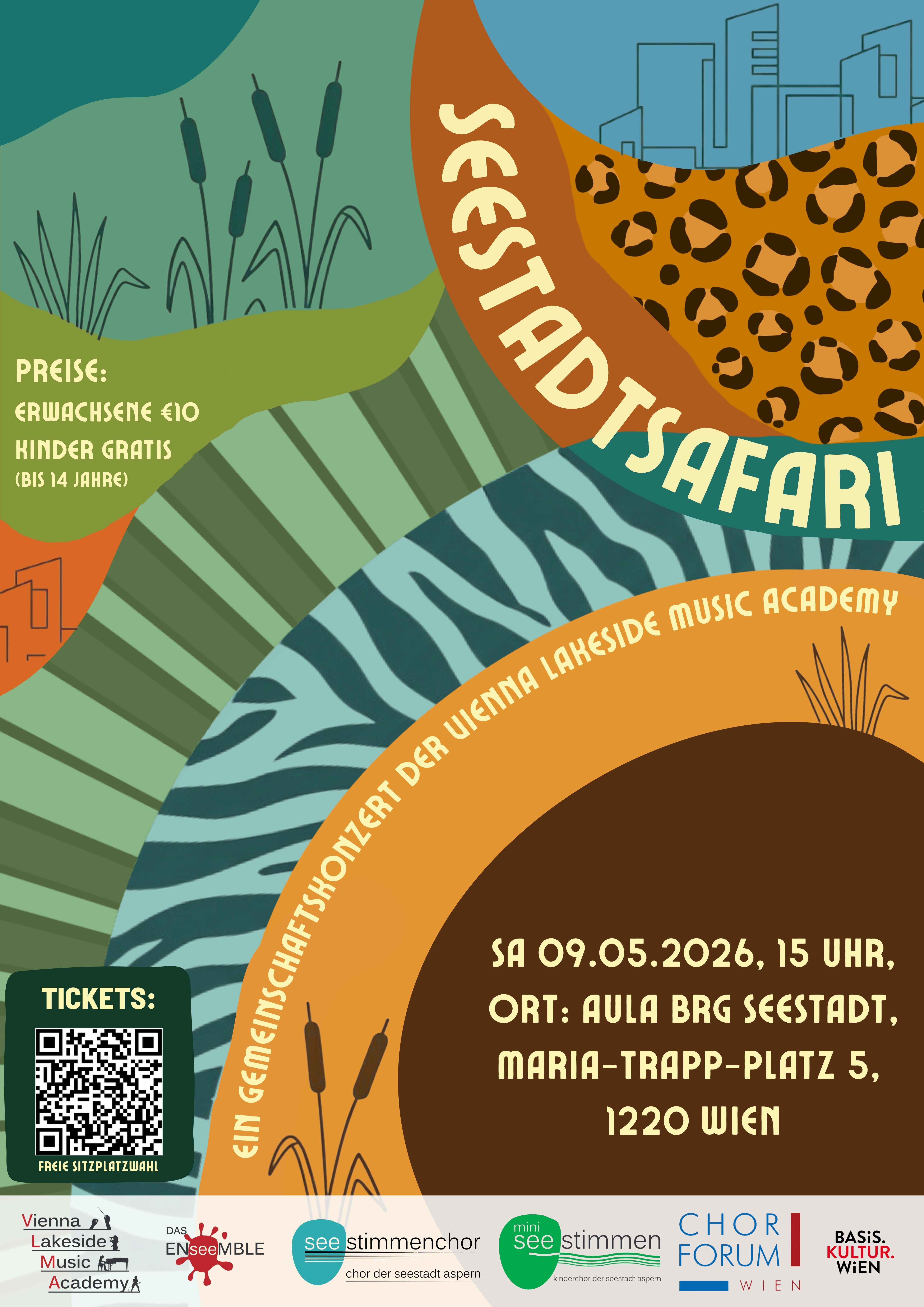 Plakat zu einem musikalischen Nachmittag, gezeichnet, mit Infos zur Veranstaltung