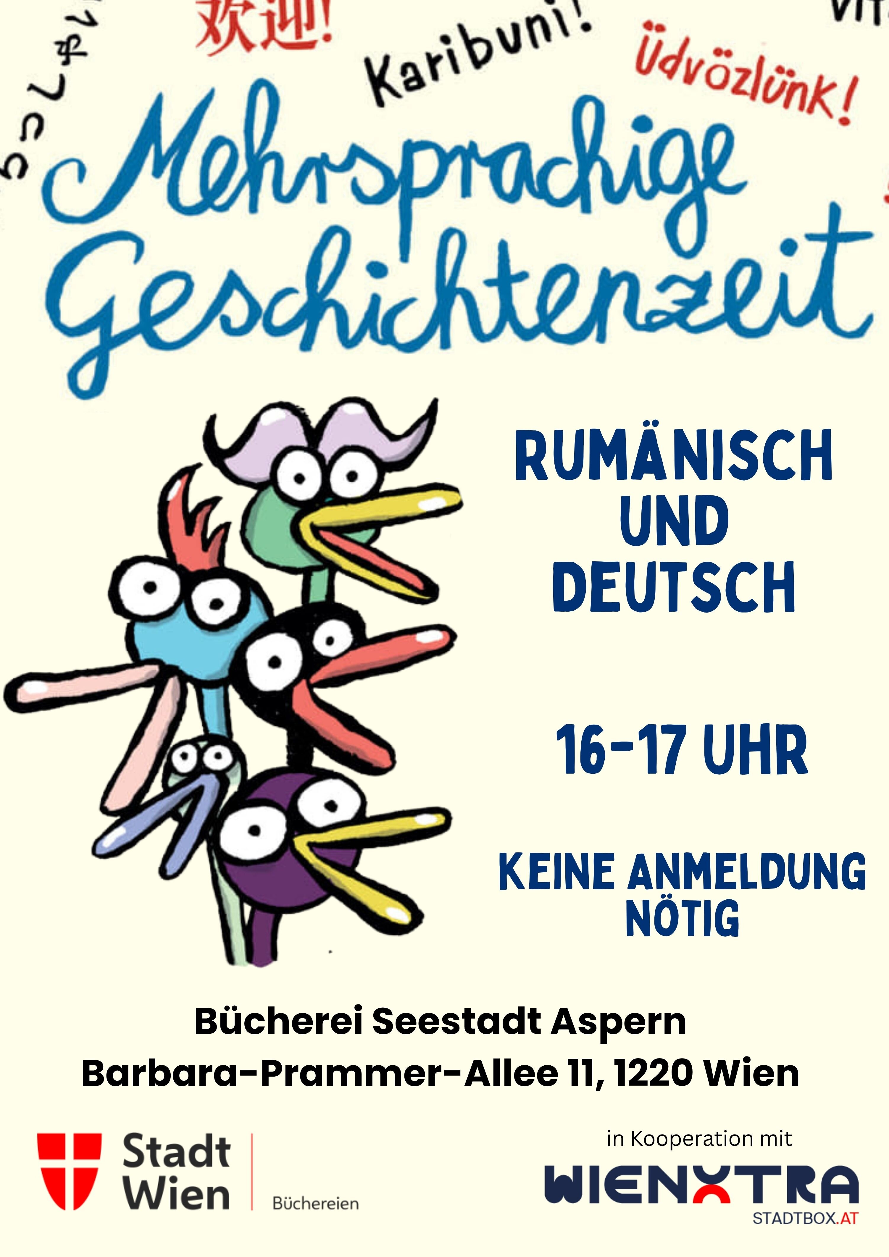 Plakat zur mehrsprachigen Vorlesezeit