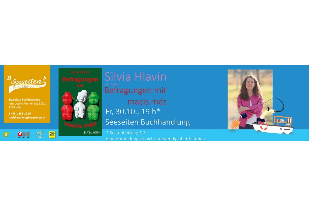 Plakat zur Lesung der Autorin Silvia Hlavin 