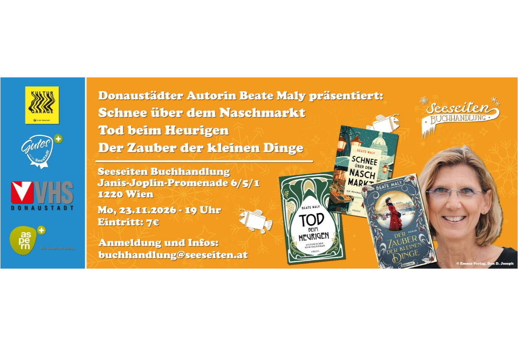 Plakat zur Lesung von Beate Maly