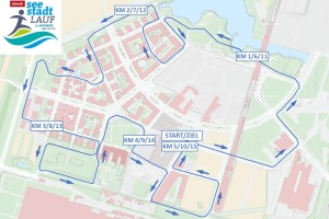 5km Strecke beim Seestadtlauf 2018.